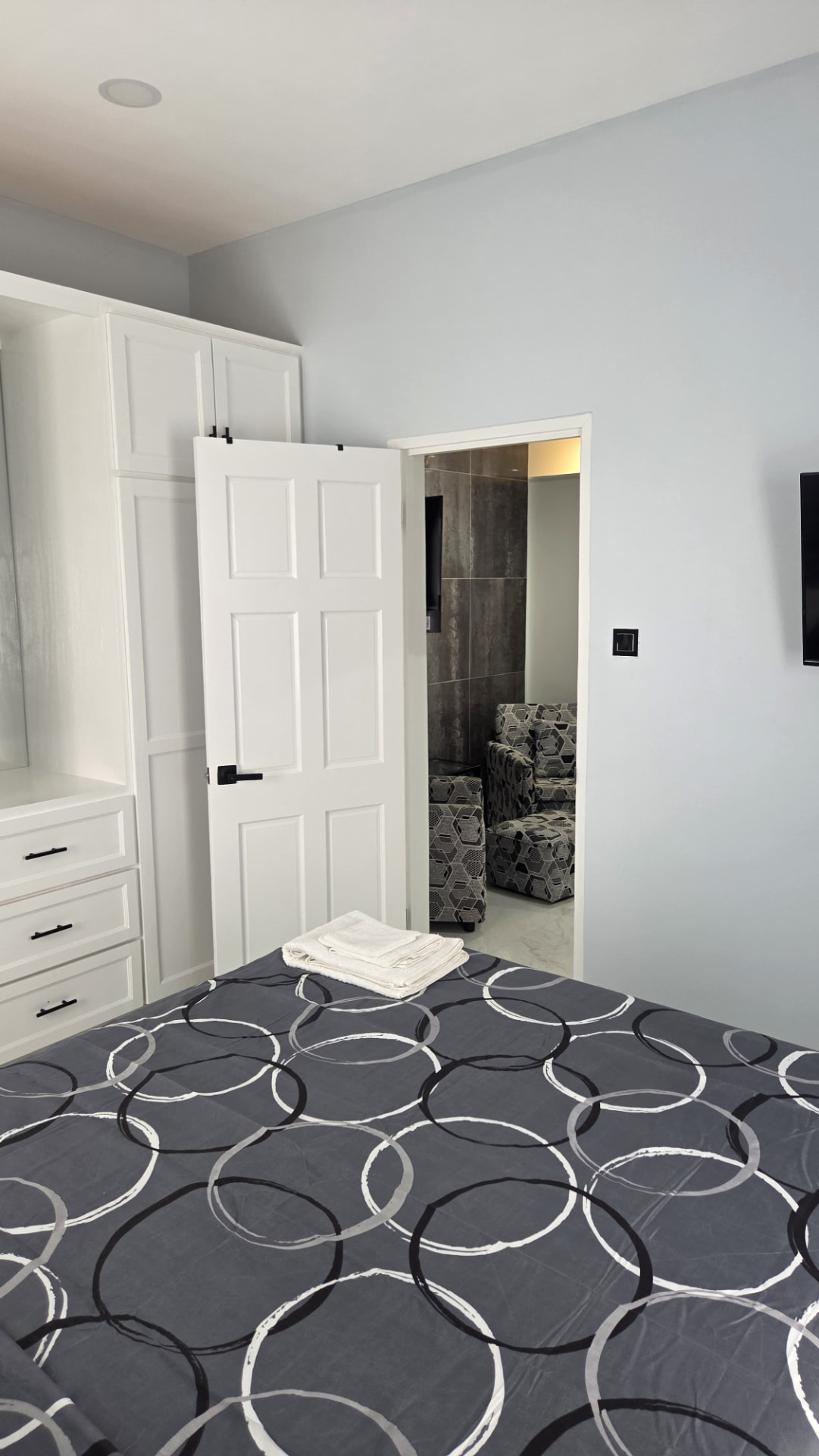 View from the bedroom through to the lounge